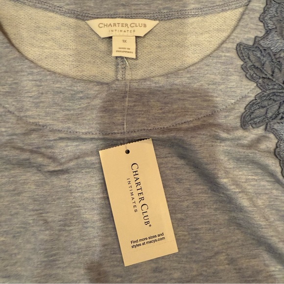 Charter club 2 piece‎ lounge pajama set blue embroidered NWT 1X - Picture 4 of 5